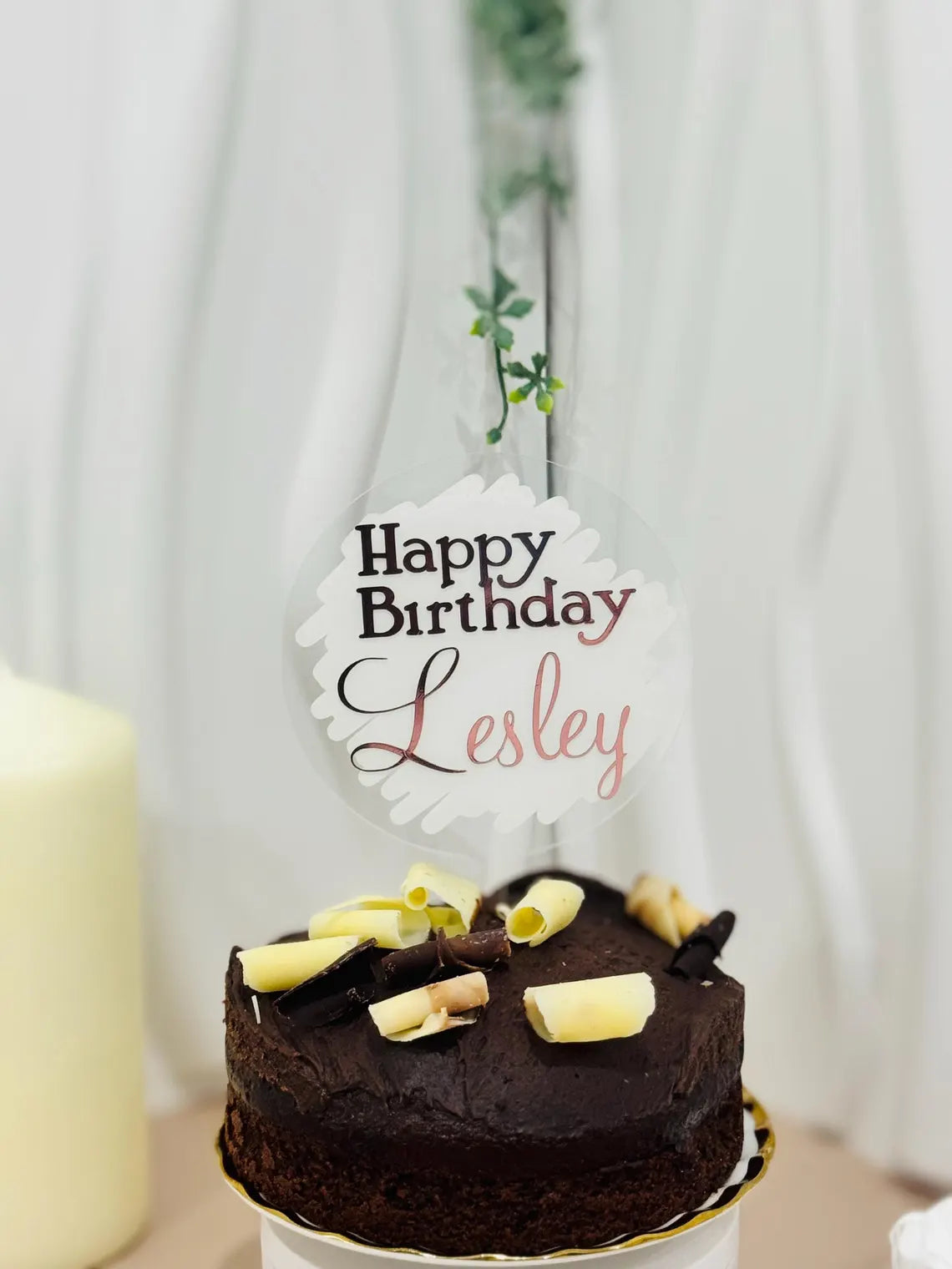 Personalised Acrylic Cake Topper – Custom Round Name or Age Design for Any Celebration