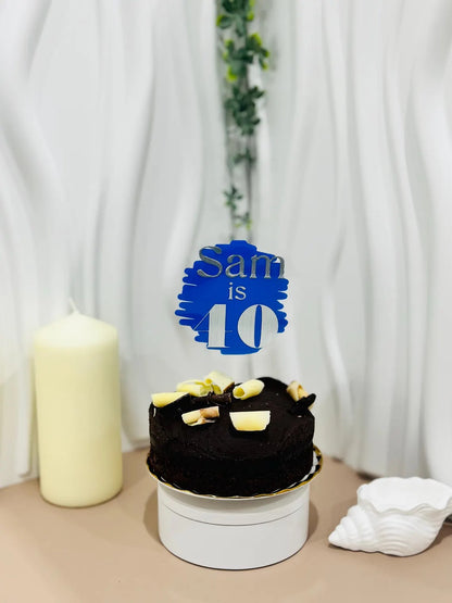 Personalised Acrylic Cake Topper – Custom Round Name or Age Design for Any Celebration