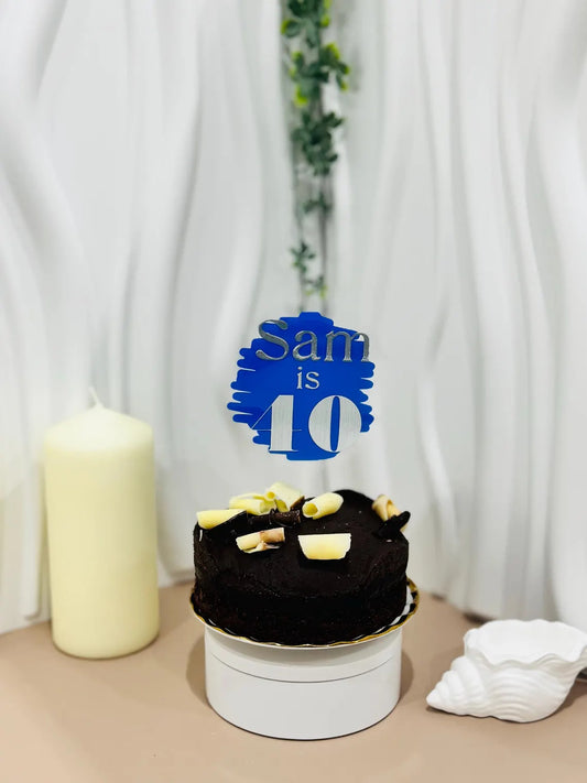 Personalised Acrylic Cake Topper – Custom Round Name or Age Design for Any Celebration