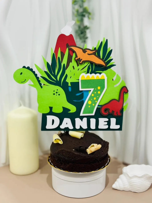 3D Dinosaur Cake Topper – Custom Kids Birthday Decoration
